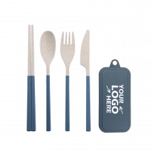 Wheat Straw Foldable Cutlery with Case